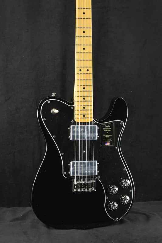 Mint Fender American Vintage II 1975 Telecaster Deluxe Maple Fingerboard Black image 1