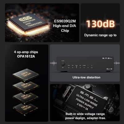 SMSL SU-2 Balanced AES/EBU DAC | ES9039Q2M Preamplifier, 130dB Ouputs image 4