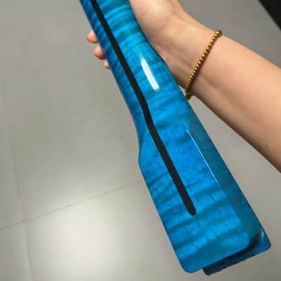 AAAAA Tele Blue Gloss Natural color Flame Maple Electric Guitar Neck Round stainless steel 22 frets hole 10mm image 8