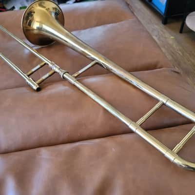 Vintage York USA Bb Tenor Trombone w/ Original Tweed Case – 7" Bell image 10
