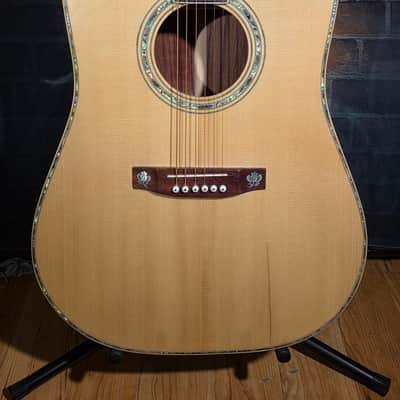 Antonio Tsai Dreadnought Acoustic Natural STUNNING Rose & Hummingbird Inlays image 4