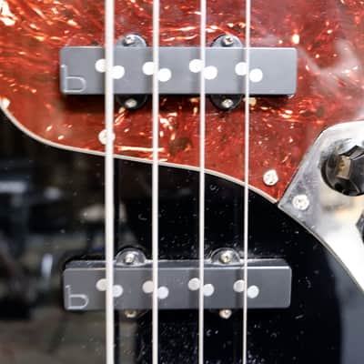 Warmoth J-style Custom Bass - Black with Tortoise Pickguard - Hard Case Included image 11