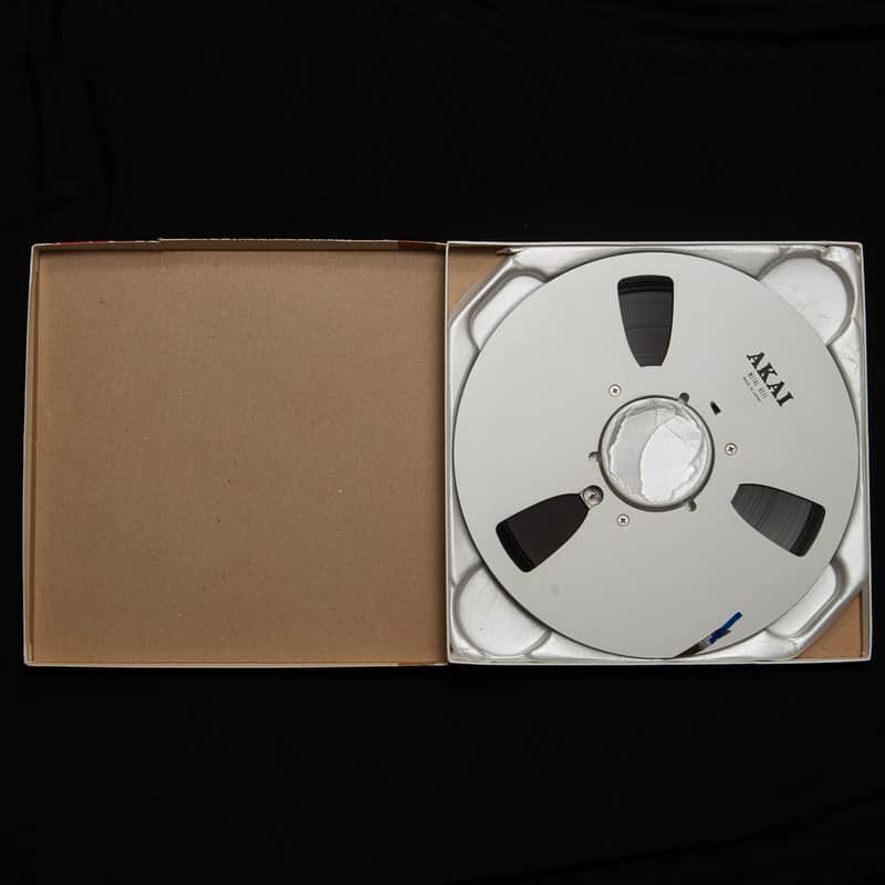 AKAI 10.5" aluminum metal reel, with AKAI ERT box, loaded with tape image 1