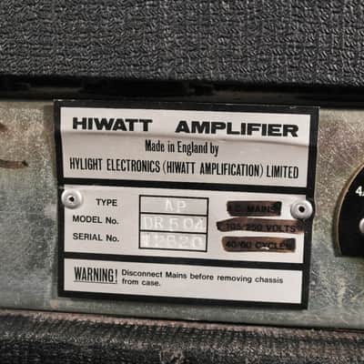 Hiwatt 1978 DR504 Custom 50 Guitar Amplifier Head image 8
