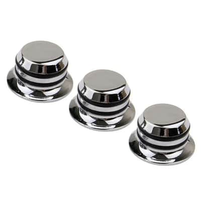 3 Piece Chrome Metal Guitar Volume Tone Control Knobs