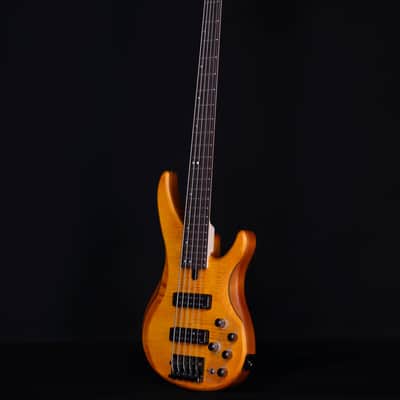 Yamaha TRBX605FM 5-String Electric Bass Guitar, Matte Amber image 6