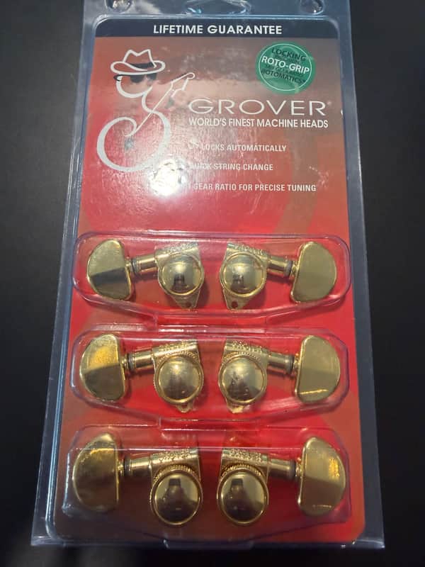 Grover 502G Roto-Grip Locking 3+3 Tuning Machines