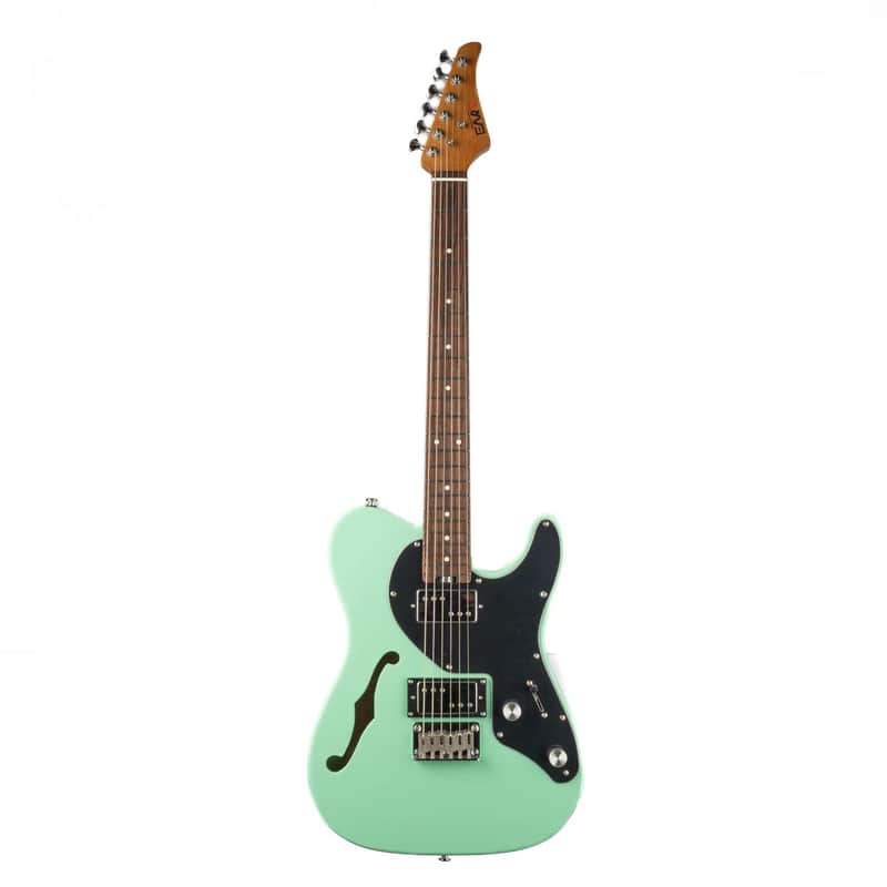 Eart Guitars, E-TT72, Semi Hollow Body Electric Guitars Humbucker Pickups Fixed Bridge LP3, Surf Green image 1