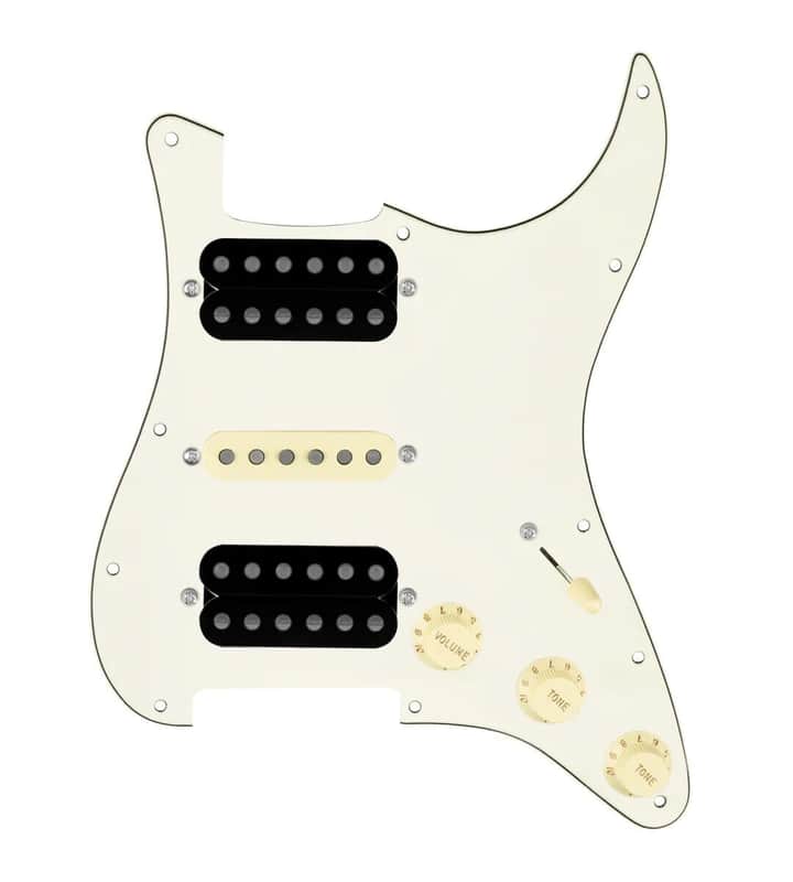 920D Custom Strat HSH Loaded Pickguard Tex Vintage & Smoothie Humbucker Pickup  - Parchment / Black / Cream image 1