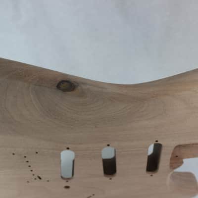 Unfinished Walnut SSS Hardtail guitar body - fits Fender Strat Stratocaster necks J1730 image 7