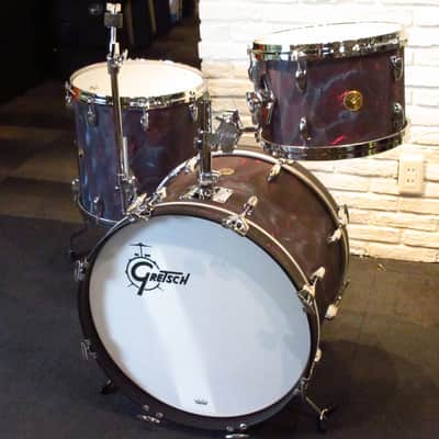 Gretsch USA Custom Series 3pc Drum Set 20" 12" 14" Peacock Satin Flame image 2