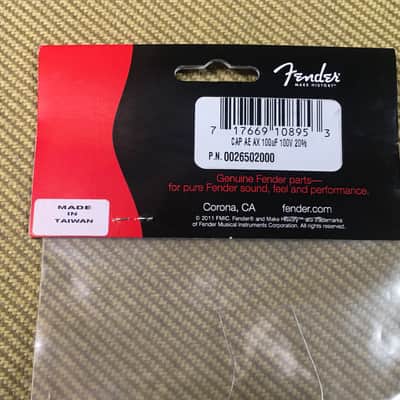 002-6502-000 Genuine Fender Amplifier Amp AE AX 100UF 100V 20% Cap Capacitor image 3