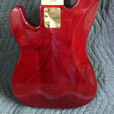 Squier by Fender Pro Tone Protone 5 string bass Red stain- MIK Korea- HSC image 14