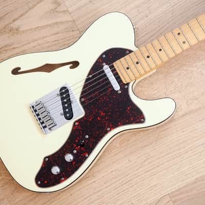 2000 Fender Telecaster Thinline USA Ash Body Olympic White Double Bound w/ Case, Lollar Pickups image 1