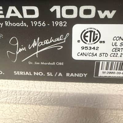 Marshall  RandyRhoads 1959RR 100 Watt head and 1960B Cabinet  2008 - White image 11