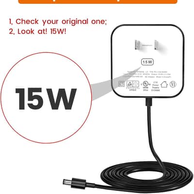 15W Power Adapter Replacement for Echo Pop, Dot 5th Gen, Dot 4th Gen, Dot 3rd Gen, Kids Edition, TV Cube Smart Speakers - Black Charger Cord Plug Long Cable, 5ft image 2