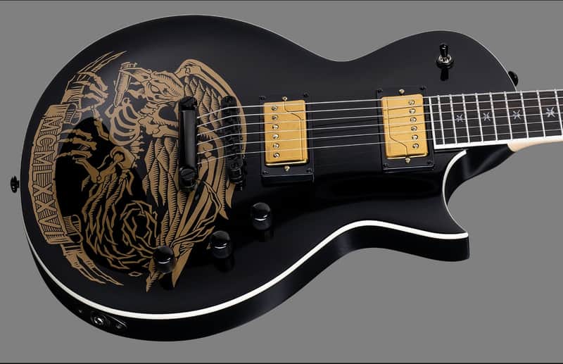 SPECIAL-ORDER! LTD WILL ADLER SIGNATURE WA-WARBIRD GUITAR / BLACK + GRAPHIC image 1
