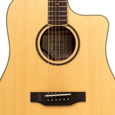 Crafter ES-MAHO DCE NAT ES Series Dreadnought Cutaway Solid Sitka Spruce Top Mahogany Neck 6-String Acoustic-Electric Guitar w/Gig Bag image 3