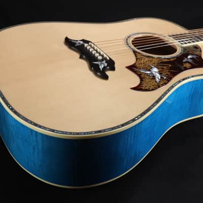 Gibson Custom Shop ONE OFF Dove's in Flight Natural Top Bluebonnet Back/Sides with Case - Bluebonnet 021 image 1