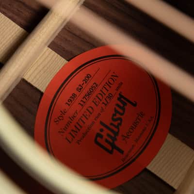 2016 Gibson Custom 1938 Reissue SJ-200, Sunburst image 22