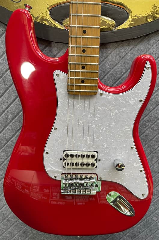 Harley Benton ST-62CC "Stink-182" SkunkWerx MOD Shop Inc. Our In-USA Fret Dress USA Stock Fast Ship ST-182 Plus Tom Delonge Tribute UFO DragonfireDakota Red image 1