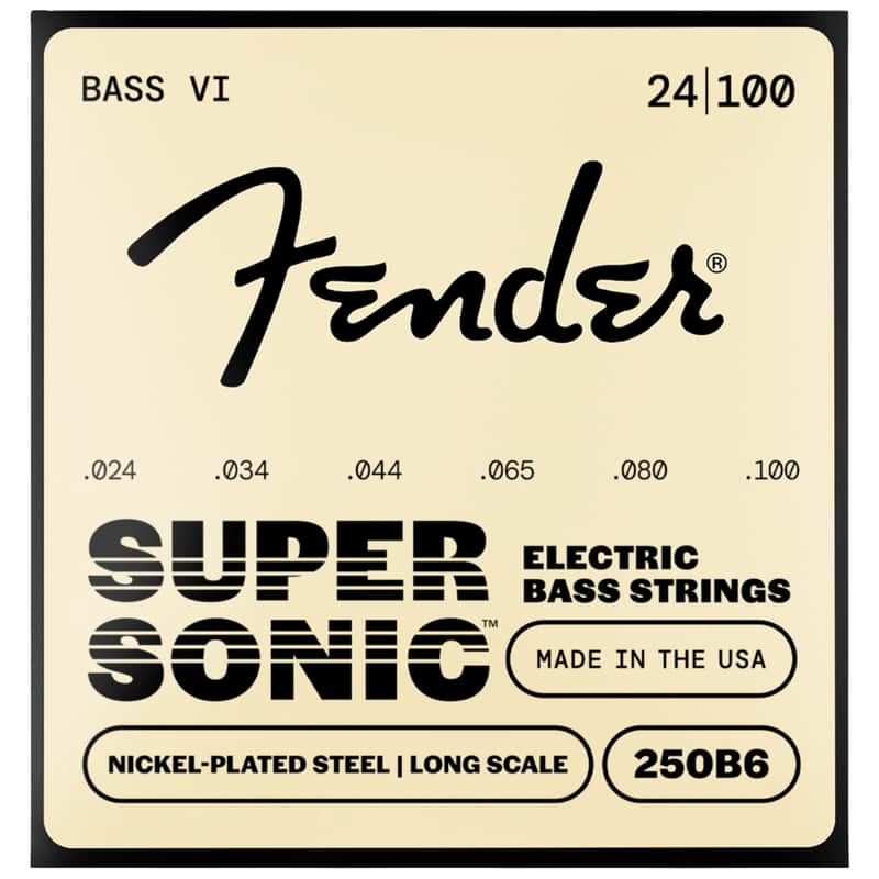 Fender SuperSonic 250B6 Nickel-Plated Steel Bass VI Strings, 24-100 imagen 1