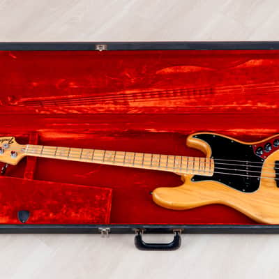 1976 Fender Jazz Bass Natural Ash w/ Pearl Blocks + Binding, Case image 24