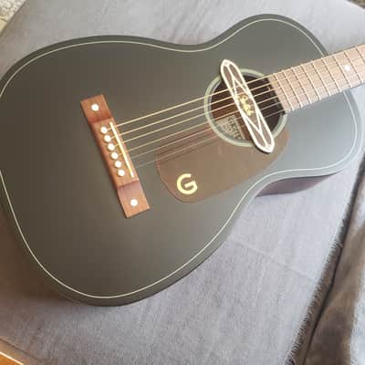Gretsch Jim Dandy | Deltoluxe Parlor | All Satin finish Black top over Mahogany | Serial No. IWA2418645 image 7