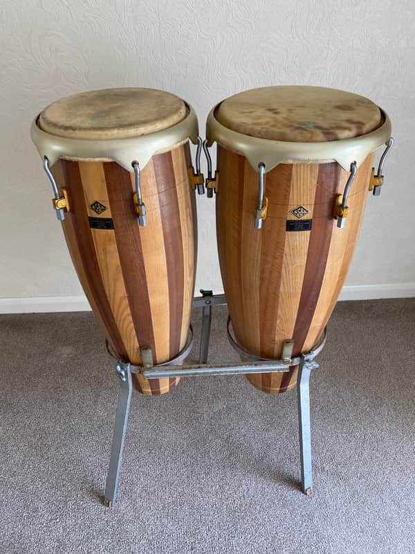 ASBA Tall bongo drums 1980’s - Wood image 1