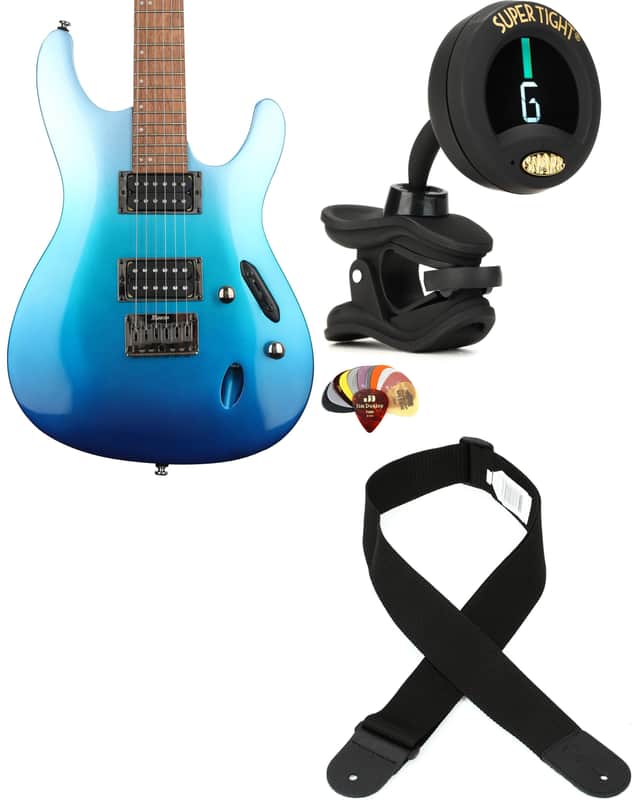 Ibanez S521 - Ocean Fade Metallic  Bundle with Snark ST-8 Super Tight Chromatic Tuner... (4 Items) image 1
