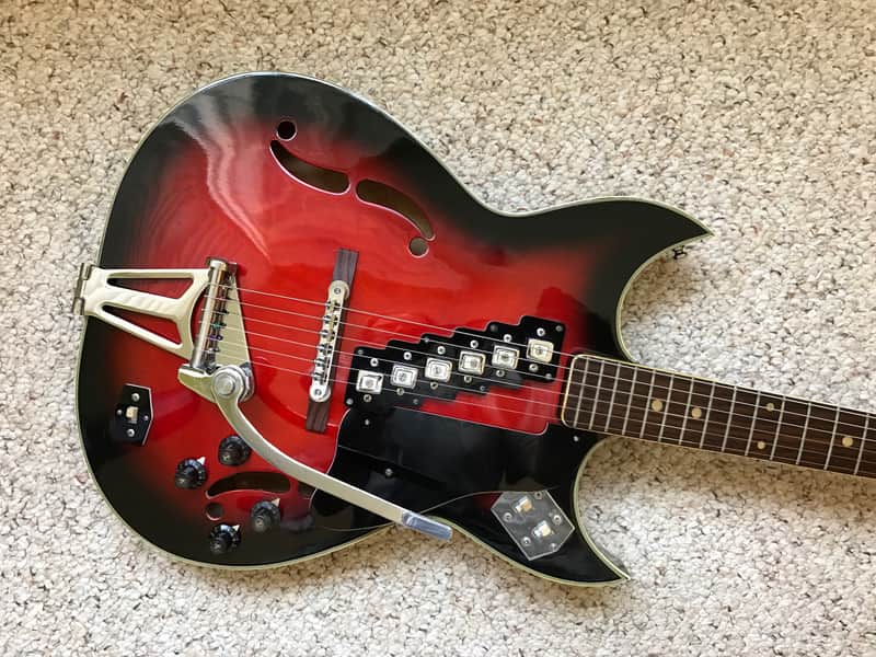 Sekova Grecian | Late 1960's | Cherry Red Burst | RARE | Reverb