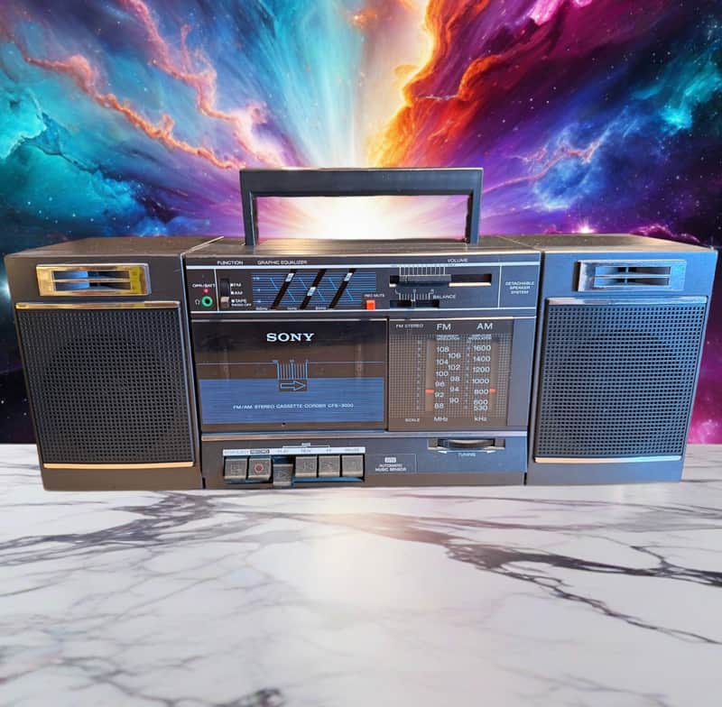 Vintage Sony CFS-3000 Detachable Speaker System Stereo Cassette Recorder WORKS image 1