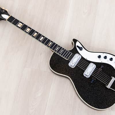1960 Silvertone Stratotone Jupiter 1423 Vintage Guitar by Harmony USA w/ DeArmond Gold Foils, Case image 14