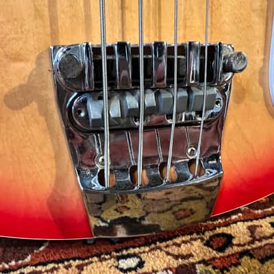 Vintage 1970s Hondo II HRB-2S Rickenbacker 4001 Fireglo Sunburst Bass Guitar image 7