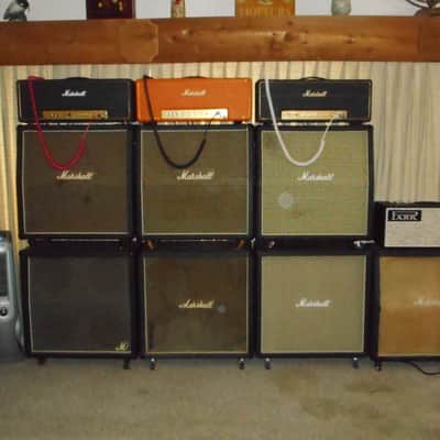 Marshall Model 1982A 100-Watt 16ohm 4x12 Slant Cabinet 1970s - Black/Checker board Grill image 8