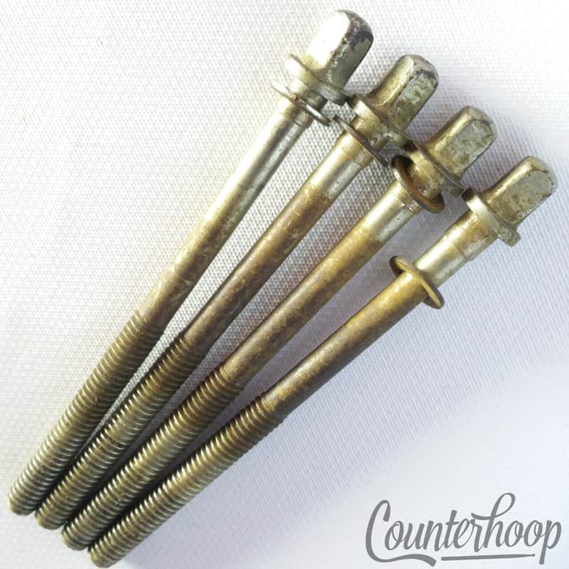 Leedy&Ludwig 3 1/8" 4x Tension T-Rods Snare/Tom Drum Nickel Plating Vintage 50s image 1