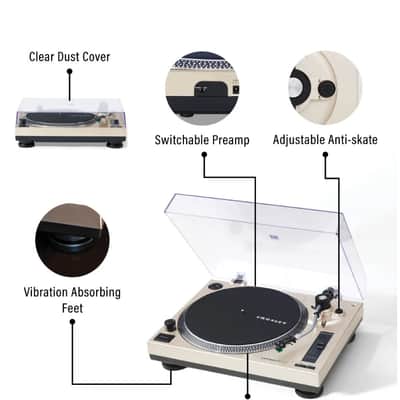 Crosley C100BT 2-Speed Bluetooth Turntable Record Player- Black-NEW image 3