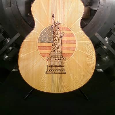 Blueberry Guitar Handmade Acoustic Guitar - Lady Liberty w/ Original Case image 9