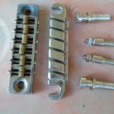 Ibanez Iceman Bridge / Tailpiece/ Studs/ & Posts Complete Assembly Quik Change 1981 Nickle image 1