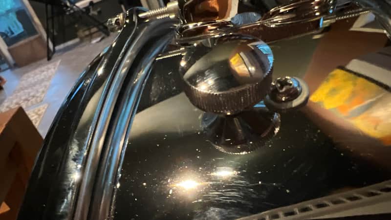 Slingerland   5 1/2x14" 8-Lug Chrome Over Steel Snare Drum, stand & extras case image 1