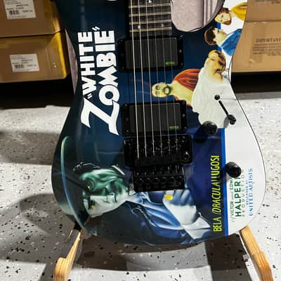 ESP LTD Kirk Hammett Signature KH-WZ White Zombie Electric Guitar - Black with Graphic image 2