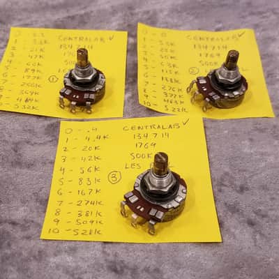 1957 Centralab 500k Audio Taper Vintage Potentiometers - Qty 3 - Les Paul #3 image 12
