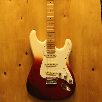 Vintage Lotus Strat Electric Guitar MIJ 70s or 80s Two tone Red / White Japan image 1