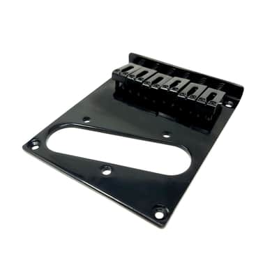Brio Telecaster Left Handed 6 modern saddle Tele Bridge - Black image 2