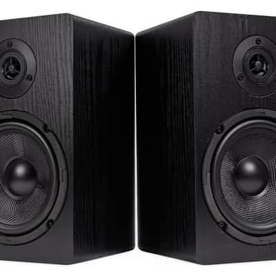 2) Rockville RockShelf 64B 400w Black 6.5" Home Theater Bookshelf Speakers/4 Ohm image 3