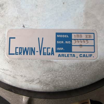 Vintage 1970s Cerwin-Vega 188EB 18" speaker - 8 ohms, 250 watts image 3