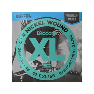 D'Addario EXL158 Electric Baritone Light Guitar Strings 13-62 image 1