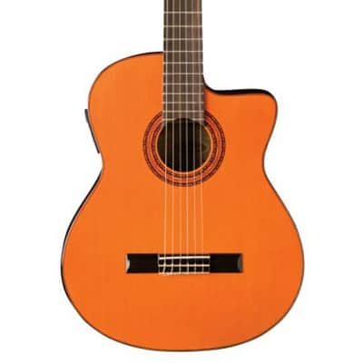 Washburn C5CE Classical Cutaway Acoustic Electric Guitar. Natural image 3