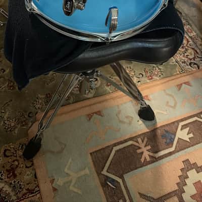 Ludwig Vistalite acrylic 12” rack tom, 70’s - Blue, pointy badge original Remo black dot head image 3