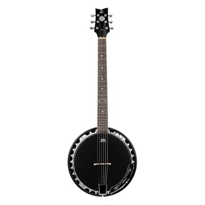 Ortega Guitars OBJE356-SBK-L Raven Series LH 6-String A/E Banjo - Black image 2